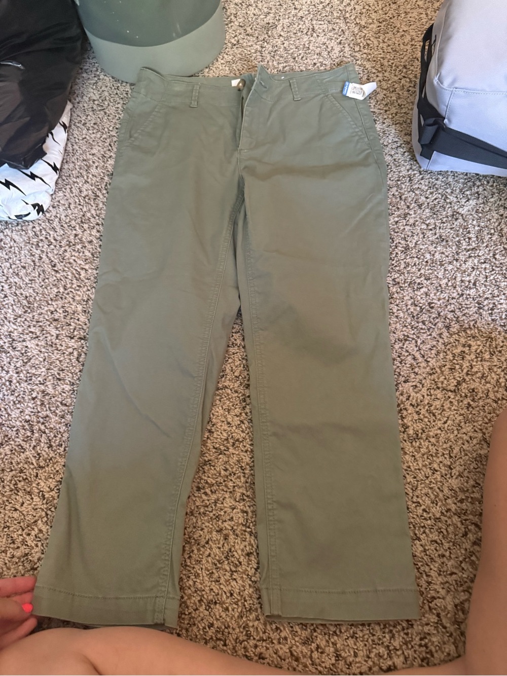 LOFT Olive Green Straight-Leg Chino Pants